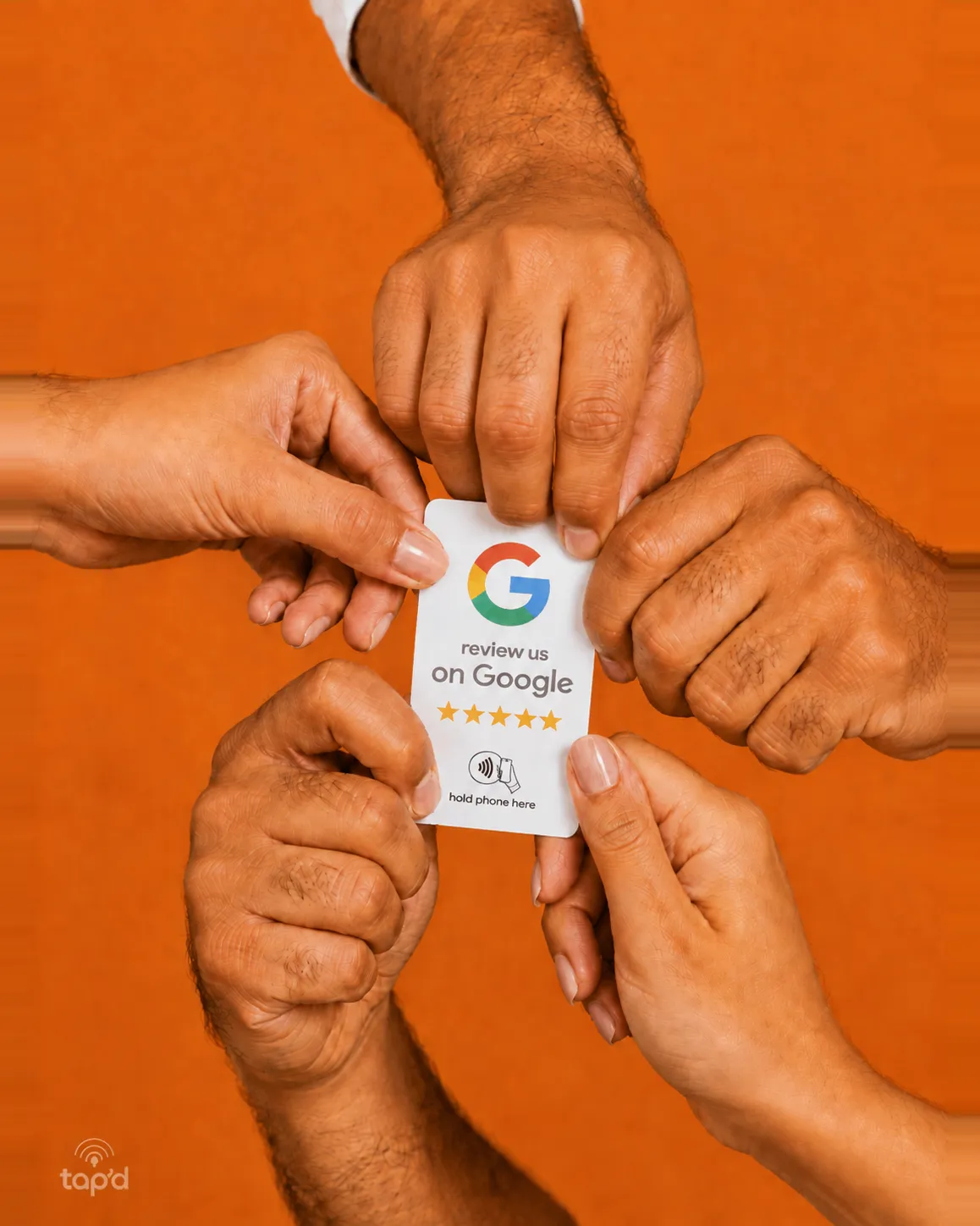 Google Review Card, shown at scale in a hand
